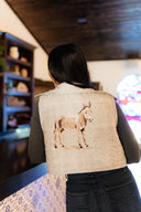 Donkey Icon Brown Engineered Quilted Cate Vest