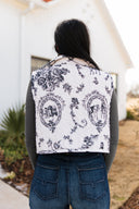Vintage Cameo Linen / Black Cate Vest