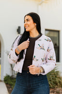 Mallory Ducks Pink Cropped Quilted Jacket