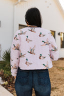Mallory Ducks Pink Cropped Quilted Jacket