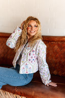 Tavi White Cropped Quilted Jacket