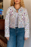 Tavi White Cropped Quilted Jacket