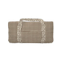 Abigail Gingham Chocolate Quilted Weekender Duffle Bag