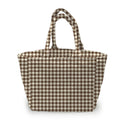 Abigail Gingham Chocolate Quilted Handbag