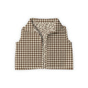 Abigail Gingham Chocolate Quilted Cate Vest