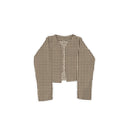Abigail Gingham Chocolate Cropped Quilted Jacket