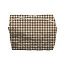 Abigail Gingham Chocolate Quilted Makeup Bag