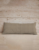 Abigail Gingham Chocolate Quilted Oblong 14"x33" Pillow