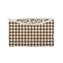 Abigail Gingham Chocolate Quilted Makeup Bag