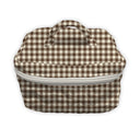 Abigail Gingham Chocolate Quilted Travel Case