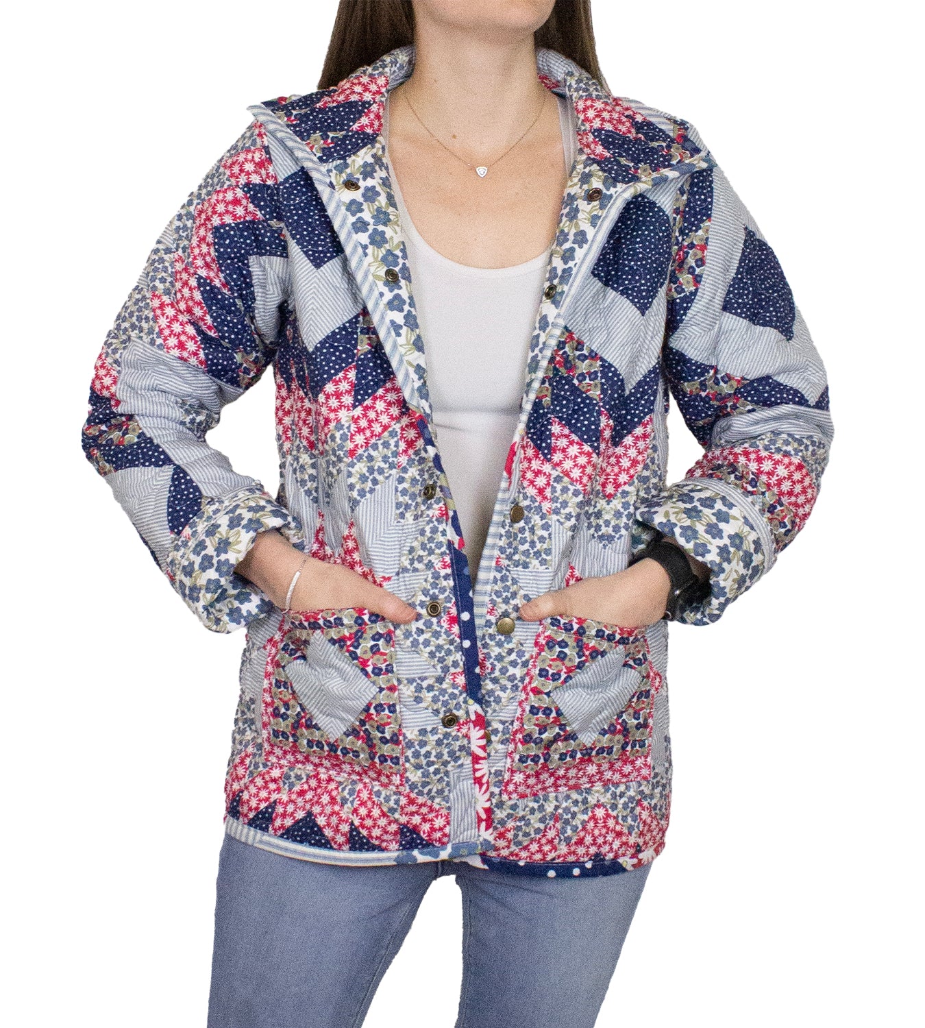 Adeline Patchwork Americana Quilted Snap Jacket – Ida Mae Home