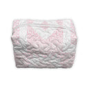 Adeline Patchwork Light Pink Quilted Makeup Bag