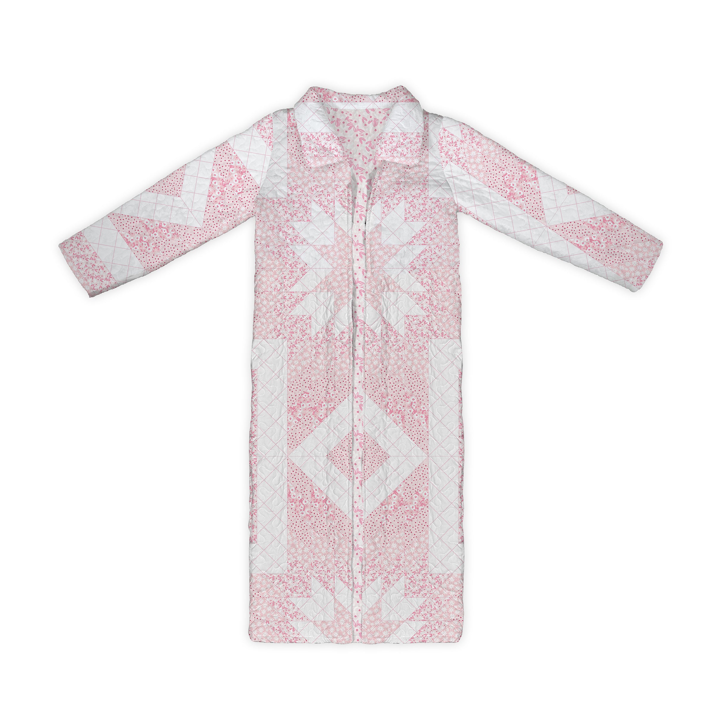 Adeline Patchwork Light Pink Quilted Maxi Coat *Web Exclusive* – Ida ...