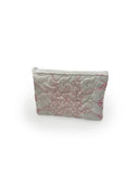 Adeline Patchwork Light Pink Quilted Makeup Bag