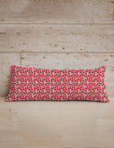 Adeline Patchwork Red Quilted Oblong 14" x33" Pillow