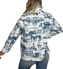 Aledo Toile Navy Quilted Jacket