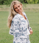 Aledo Toile Navy Cropped Jacket