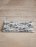 Aledo Toile Black Quilted Oblong 14" x33" Pillow