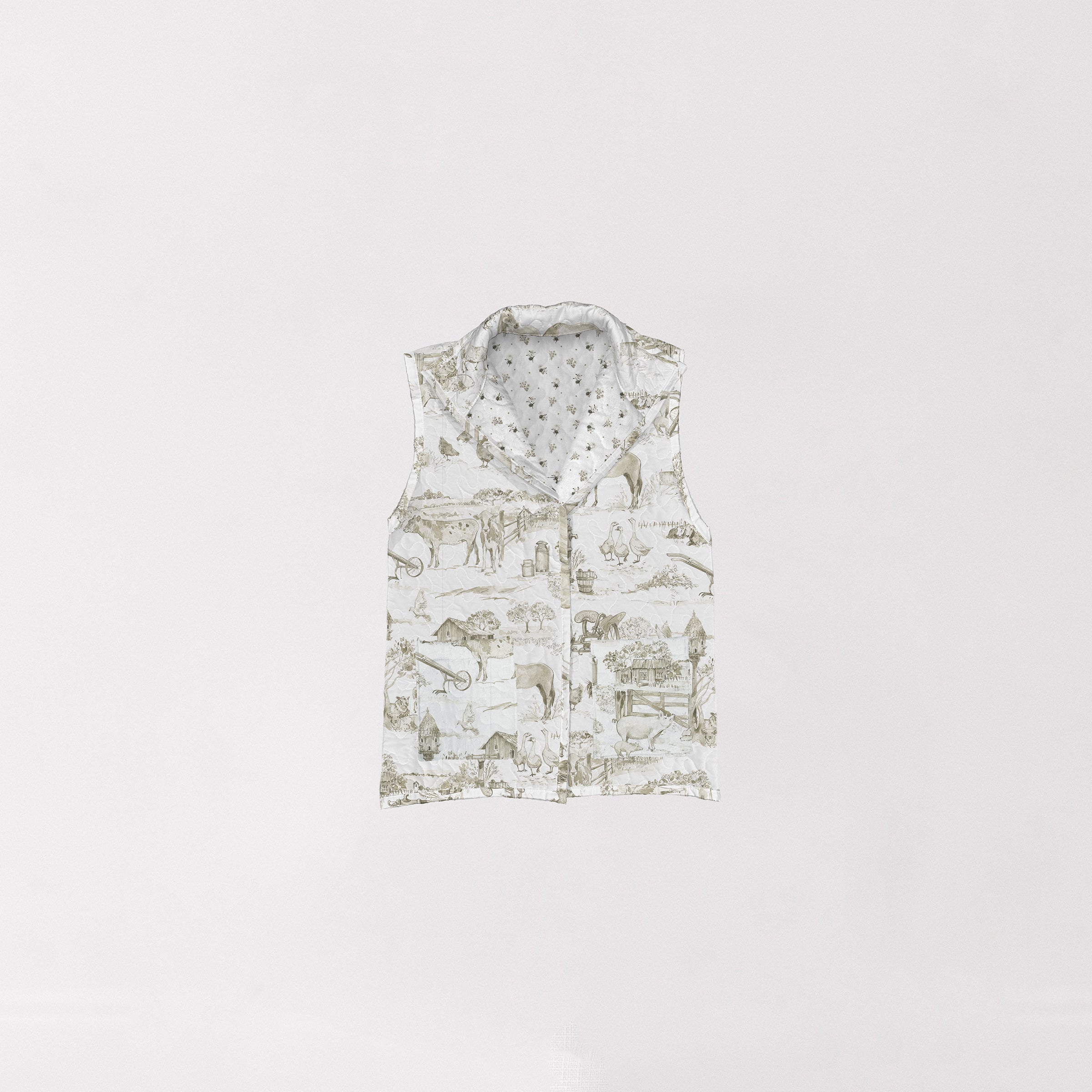 Aledo Toile Linen Quilted Ruby Vest – Ida Mae Home