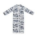 Aledo Toile Navy Quilted Maxi Coat *Web Exclusive*