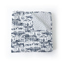 Aledo Toile Navy Baby Blanket