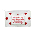 "An Apple A Day" Sage Quilted Makeup Bag