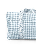 Anthia Gingham Blue Quilted Weekender Duffle Bag