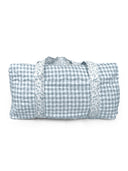 Anthia Gingham Blue Quilted Weekender Duffle Bag