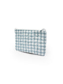 Anthia Gingham Blue Quilted Makeup Bag