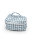 Anthia Gingham Blue Quilted Travel Case