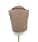 Anthia Gingham Brown Quilted Cate Vest
