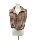 Anthia Gingham Brown Quilted Cate Vest