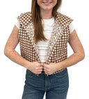 Anthia Gingham Brown Quilted Cate Vest