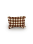 Anthia Gingham Brown Quilted Makeup Bag