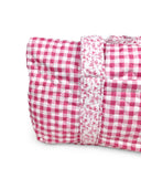 Anthia Gingham Fuchsia Quilted Weekender Duffle Bag