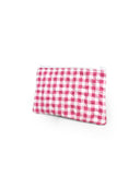 Anthia Gingham Fuchsia Quilted Makeup Bag