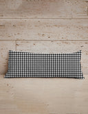 Anthia Gingham Black/White Oblong 14"x33" Pillow