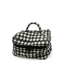 Anthia Gingham Black/White Quilted Travel Case