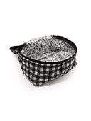 Anthia Gingham Black/White Quilted Travel Case