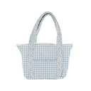 Anthia Gingham Blue Zipper Tote Bag