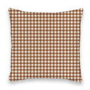 Anthia Gingham Brown Quilted 20" Pillow