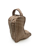 Anthia Gingham Brown Quilted Boot Bag