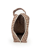 Anthia Gingham Brown Quilted Boot Bag