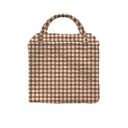 Anthia Gingham Brown Quilted Handbag