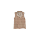 Anthia Gingham Brown Quilted Ruby Vest