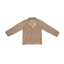 Anthia Gingham Brown Quilted Snap Jacket