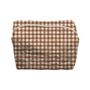 Anthia Gingham Brown Quilted Makeup Bag