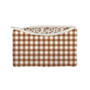 Anthia Gingham Brown Quilted Makeup Bag