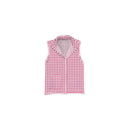 Anthia Gingham Fuchsia Quilted Ruby Vest