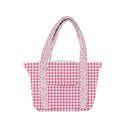 Anthia Gingham Fuchsia Zipper Tote Bag